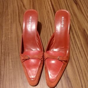 Bijou Red Leather Heels